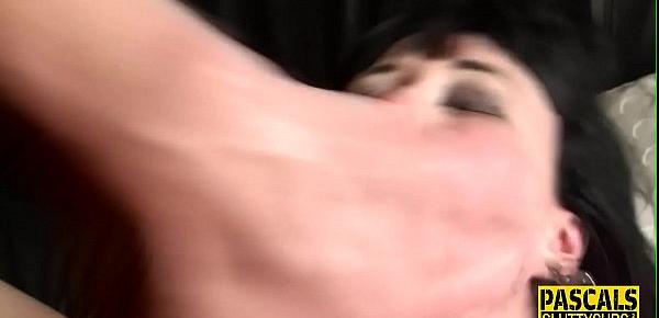  Mouth fucked chubby submissive milf